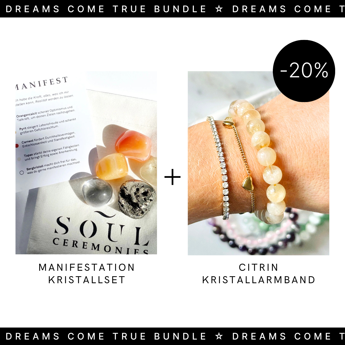 Dreams come true bundle – Manifestation Kristallset + Citrin Armband