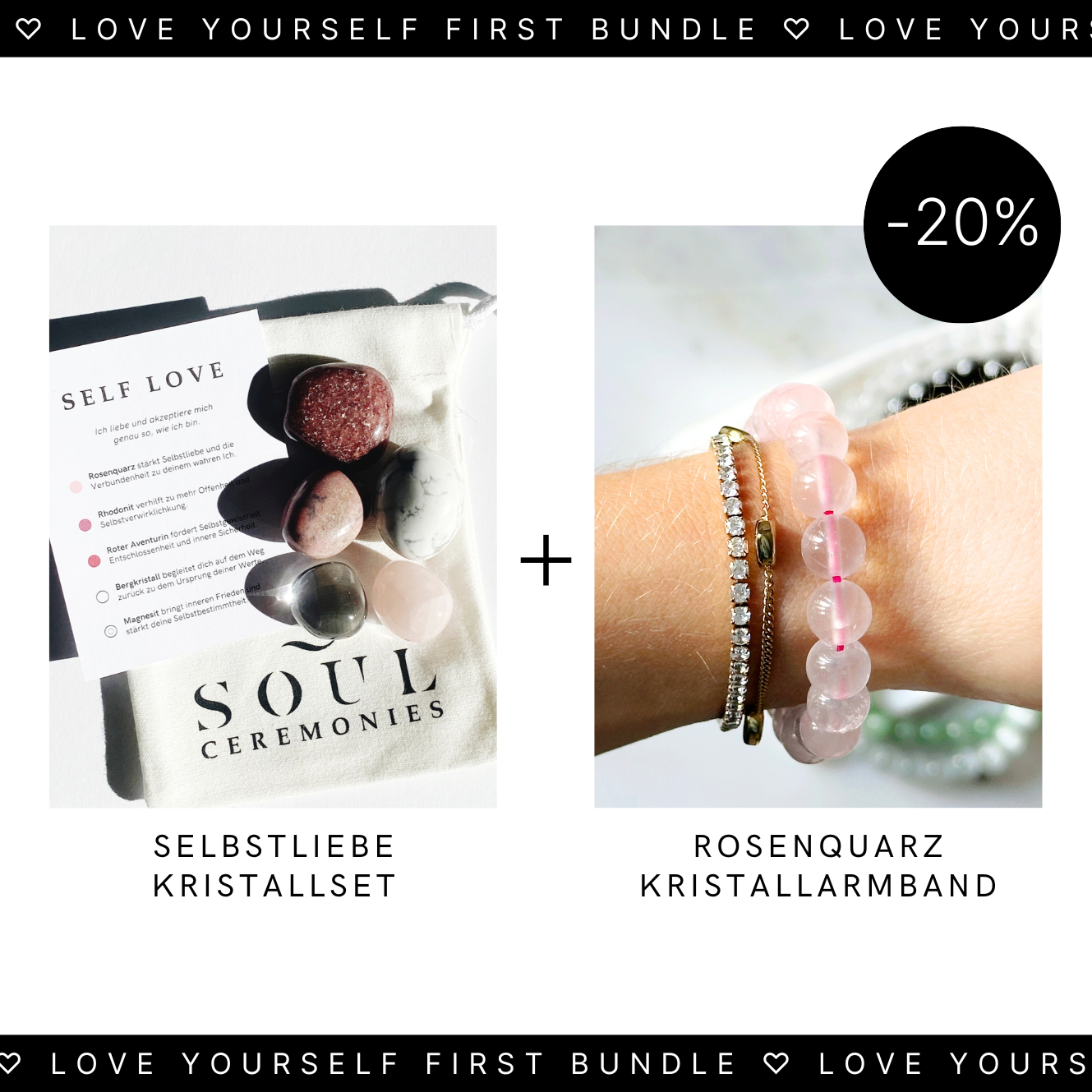 Love Yourself First Bundle – Kristallset + Armband