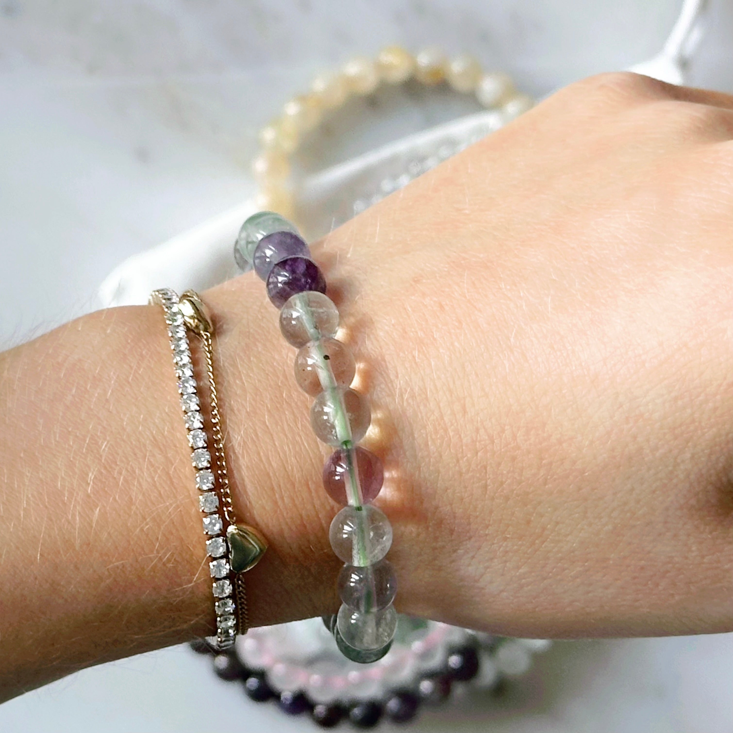 Regenbogen Fluorit Armband